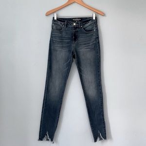 Blue Revival • Recycled Denim Skinny Mid-Rise Distressed Jeans Size 27
